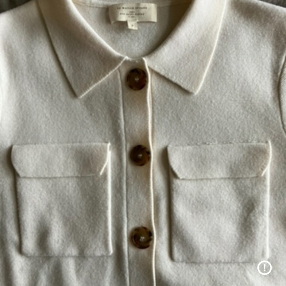 Sézane La Maille Betty Wool Cardigan in Ecru- Size Small - Picture 8 of 13